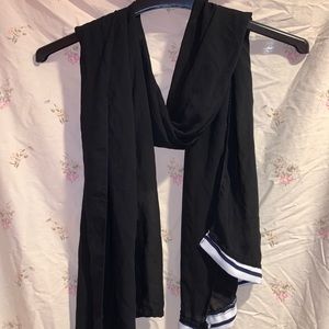 Black scarf with white details